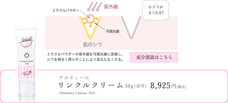 アルティールリンクルクリーム 30g(昼用) 8,925円(税込)